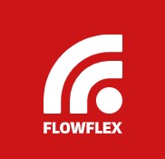 Logo of Flowflex Holdings Limited on a red background