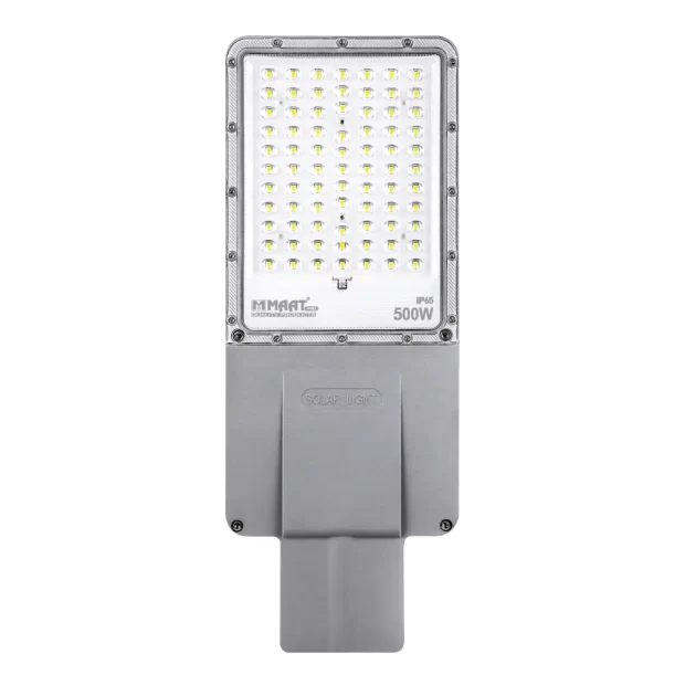 MAAT 500W LED Solar Street Light Pro (MET-PRO-500W-BLSSL) with solar panel and high-power LED array