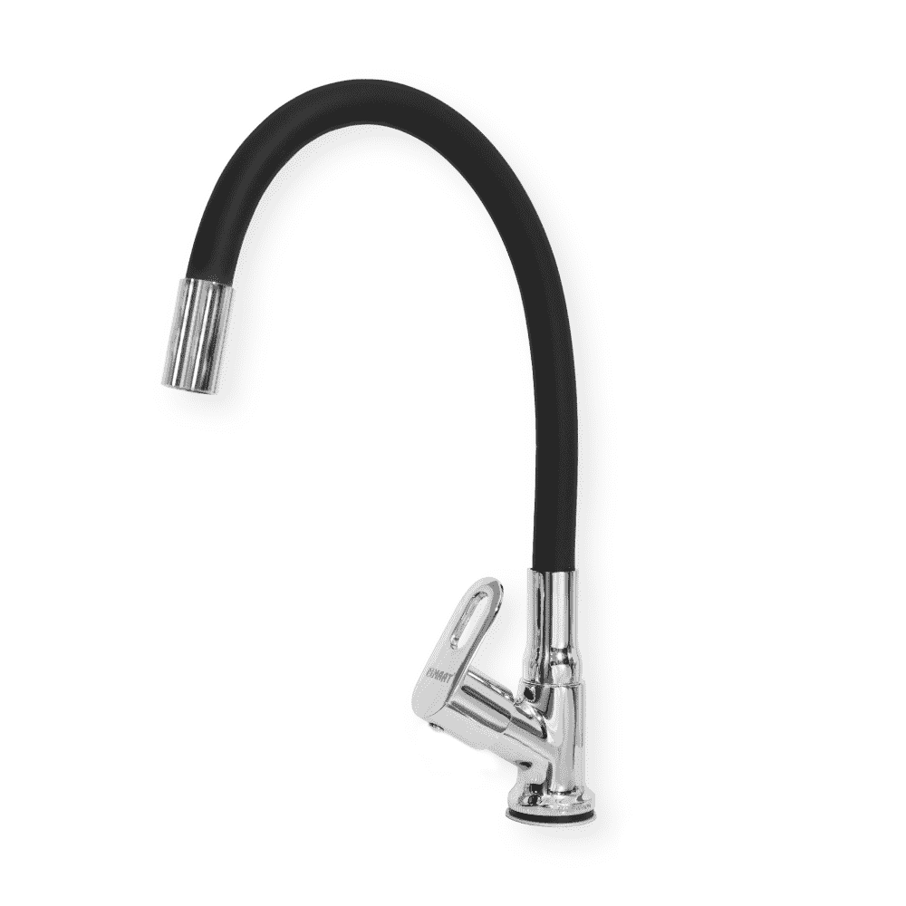 Kitchen Sink faucet - Fame Swan Neck Black Spout | MAAT - FAME swan neck faucet with black spout