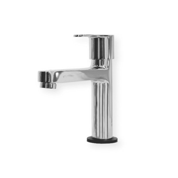 image of a MAAT VINS pillar faucet in chrome color on a plain white background