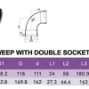 UPVC 90° Sweep with Double Socket Rubber - Image 2