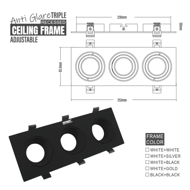 Triple Recessed Ceiling Frame 2