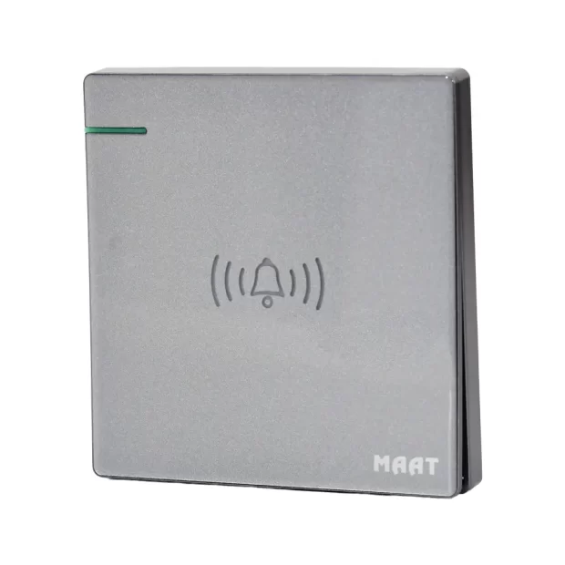 M8 1 Gang Bell Push Switch in Grey Diamond with a tempered glass finish for a sleek and modern entry system solution.