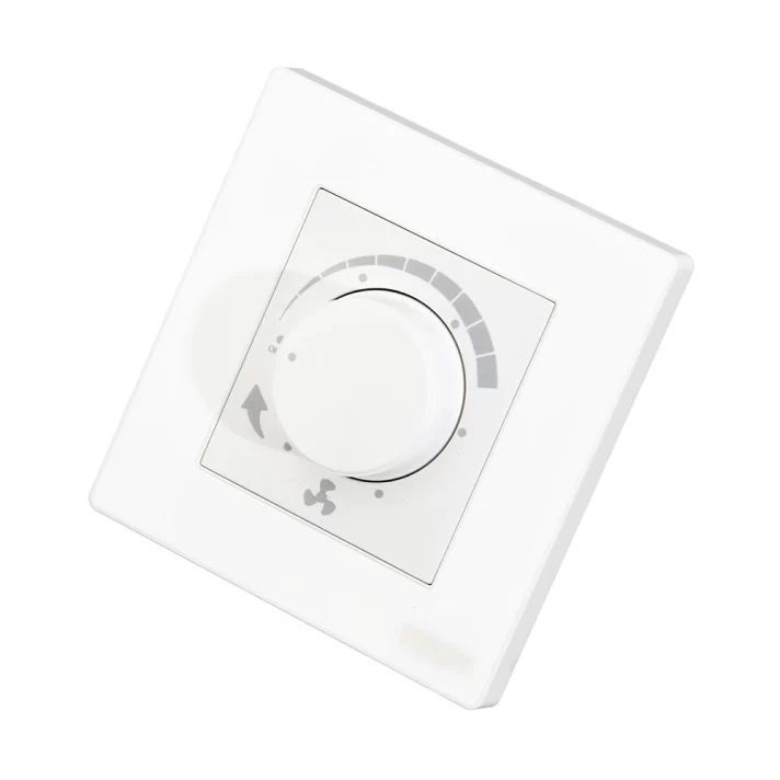 MAAT Pro M8 White 1 Gang CV Fan Dimmer with scratch-proof tempered glass and premium marble-like finish. -2