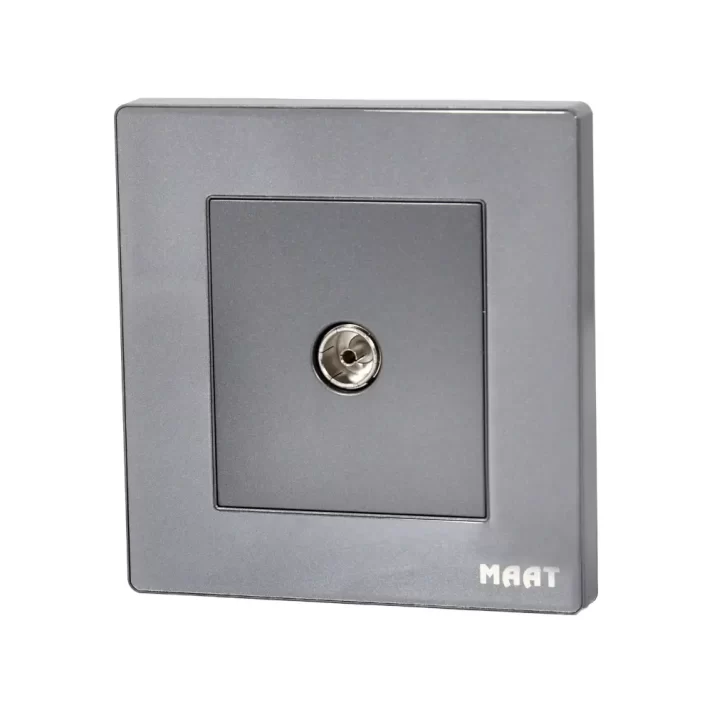 M8 TV Socket in Grey Diamond featuring a modern smooth-edge tempered glass design for seamless TV connectivity.