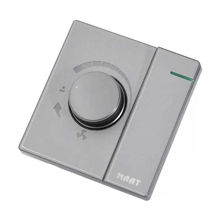 M8 Fan Speed Controller with Switch in Grey Diamond, featuring an integrated fan dimmer and on/off switch for modern interiors. 2