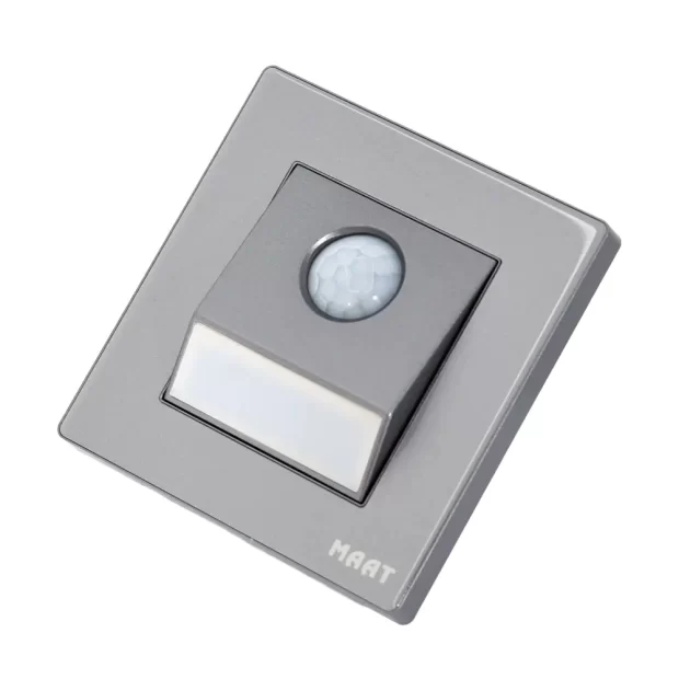 M8 PIR Foot Light in Grey Diamond, with PIR motion detection, scratch-proof tempered glass, and soft LED illumination. 2