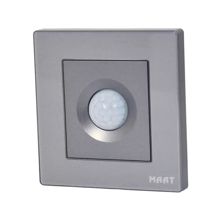 M8 PIR Motion Sensor in Grey Diamond finish, featuring advanced motion detection and a scratch-proof tempered glass design.