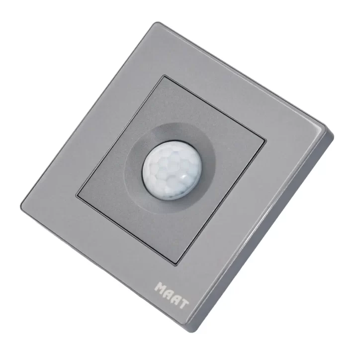 M8 PIR Motion Sensor in Grey Diamond finish, featuring advanced motion detection and a scratch-proof tempered glass design. 2