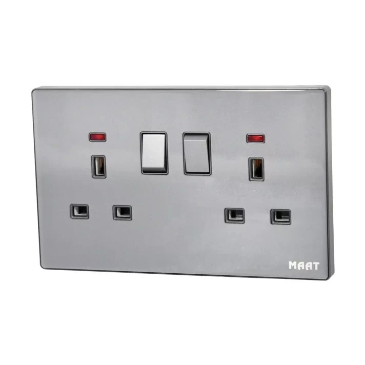 M8 2 Gang 13A Switched Socket with Indicator - Image 3