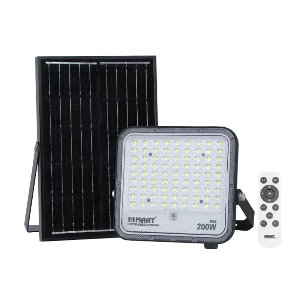 MAAT TK-N Solar Flood Light 200W with solar panel and high brightness LEDs