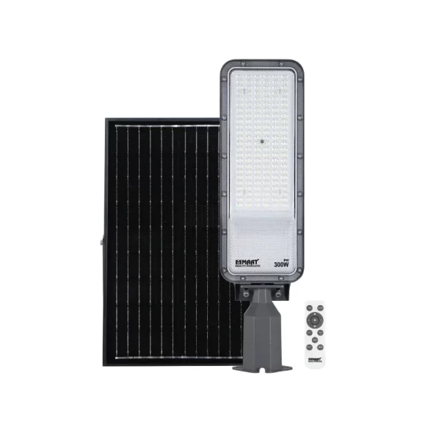 MAAT TR-RC Solar Street Light 300W with its solar panel and remote control icon