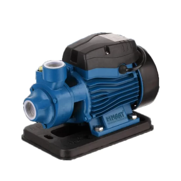 A blue and black Memon MT60 Water Pump with a 0.5HP motor and a 1-year warranty logo.
