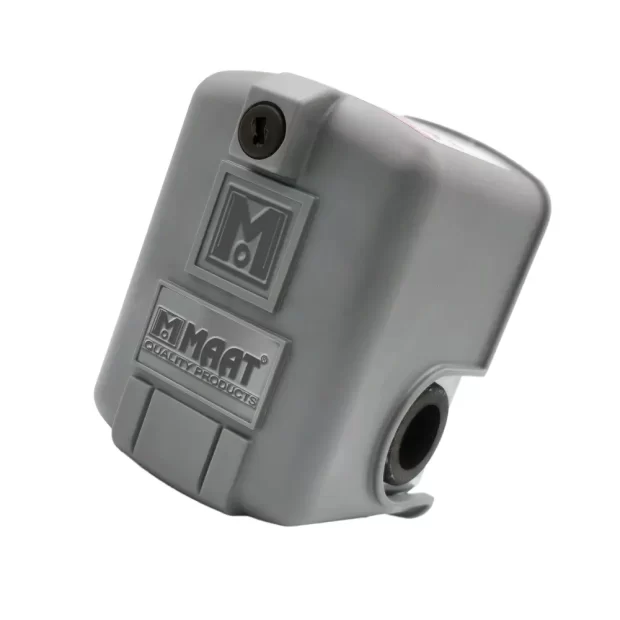 A MAAT Pressure Switch M-FSG2AB highlighting its high quality and durable features.