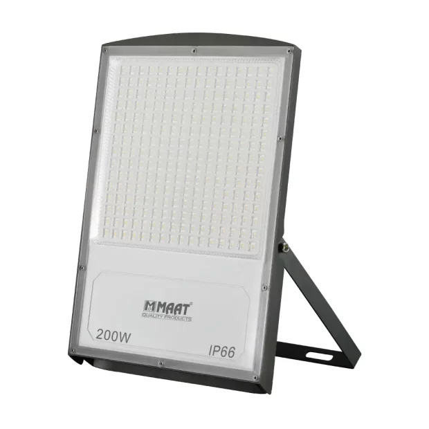 MAAT G8 LED Flood Light 200W (MET-G8-200W-LFL613), a highly efficient, black, IP66 industrial fixture with 22,000 Lumens and 2CCT Selectable color.