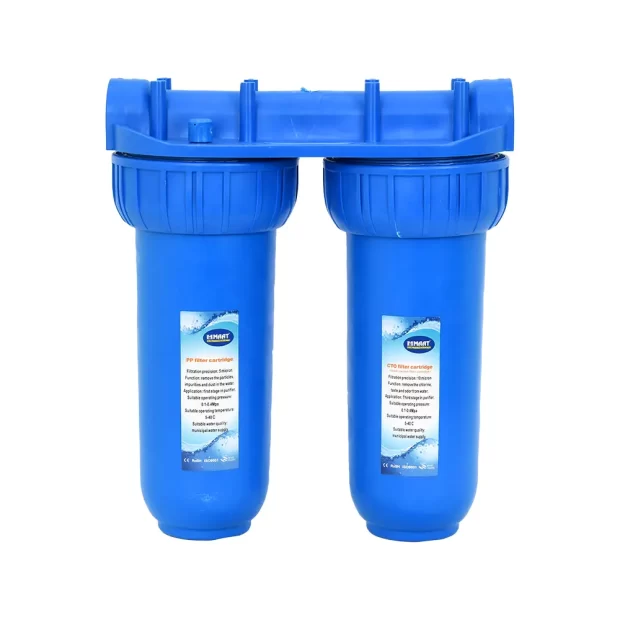 The MAAT Water Filter MT-BR10B2, a blue two-stage filtration system with PP and CTO cartridges.