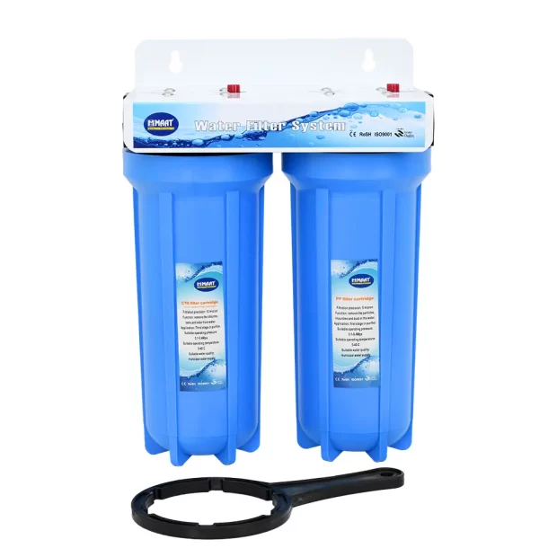 The MAAT Water Filter PRF02 (MT-PRF02), a blue dual-stage water purification system with PP and CTO filter cartridges.
