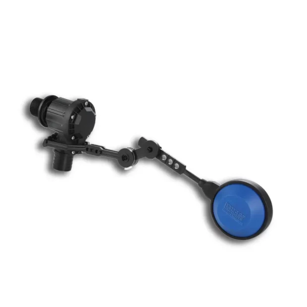 A MAAT Float Valve TFV-100 1" with its 1-inch connection and large blue float ball.