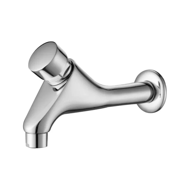 A close-up image of the MAAT WPT-02 timer faucet, highlighting its polished chrome finish and modern design.