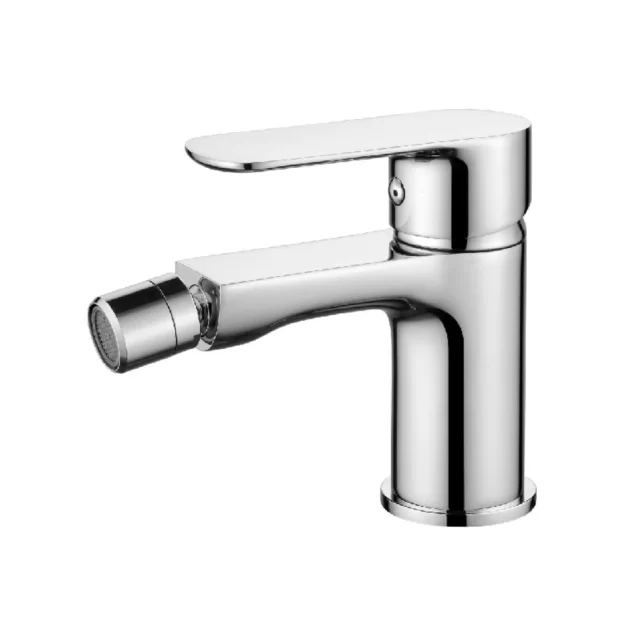 The Adjustable Spout Bidet Mixer M-GV56294C in Mirror Chrome, featuring a compact body, short spout with an Adjustable Ball-Joint, and a single lever handle.