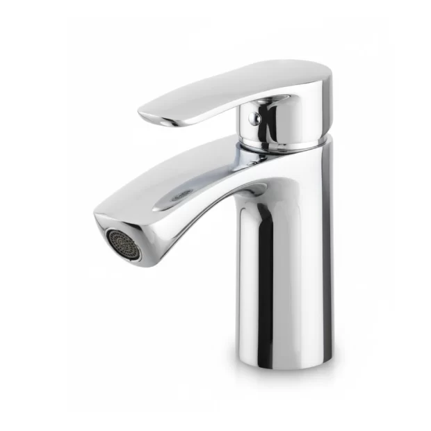 High-arch cylindrical basin mixer M-MX16343C. Crafted from Solid Brass, Mirror Chrome finish, featuring precise single-lever control.