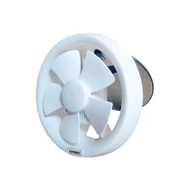 A professional product view of the circular Professional Grade Premium 6" Ventilation Fan MVF-R6 highlighting its white gloss finish and 150mm intake.