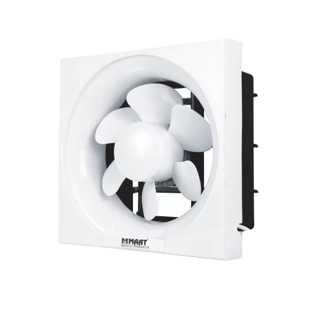 A studio product shot of the white Professional High-Capacity Premium 8" Ventilating Fan without Rope MVF-SQ8 highlighting its large 200mm square louver design.