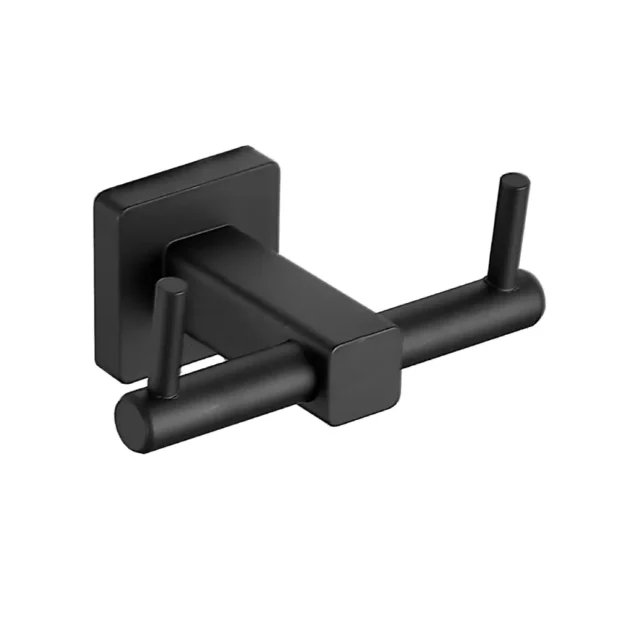 The MAAT Robe Hook RH-4011 featuring a dual-prong design and polished finish for secure bathroom hanging.