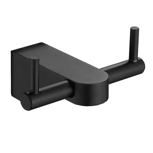 The MAAT Robe Hook RH-8100 featuring a dual-prong design and polished finish for secure bathroom hanging.