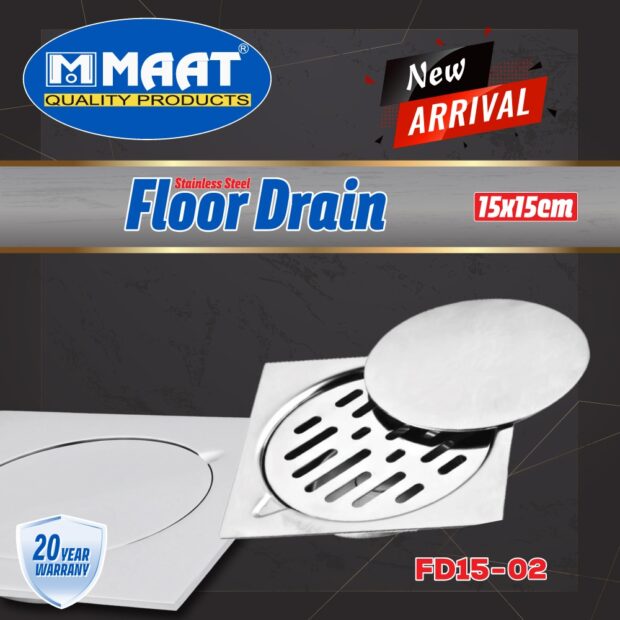 MAAT FD15-02 Stainless Steel Floor Drain 15x15cm