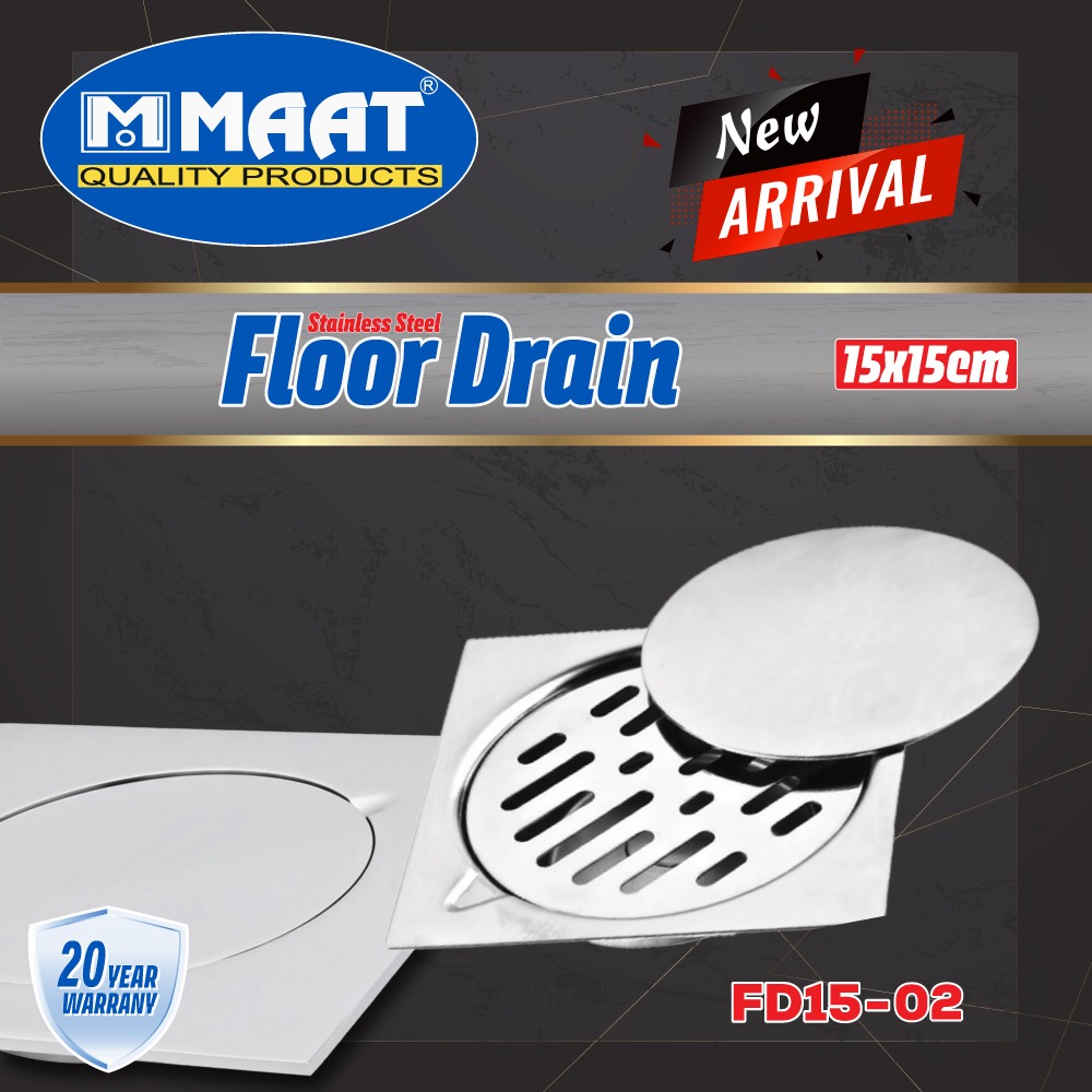 MAAT FD15-02 Stainless Steel Floor Drain 15x15cm